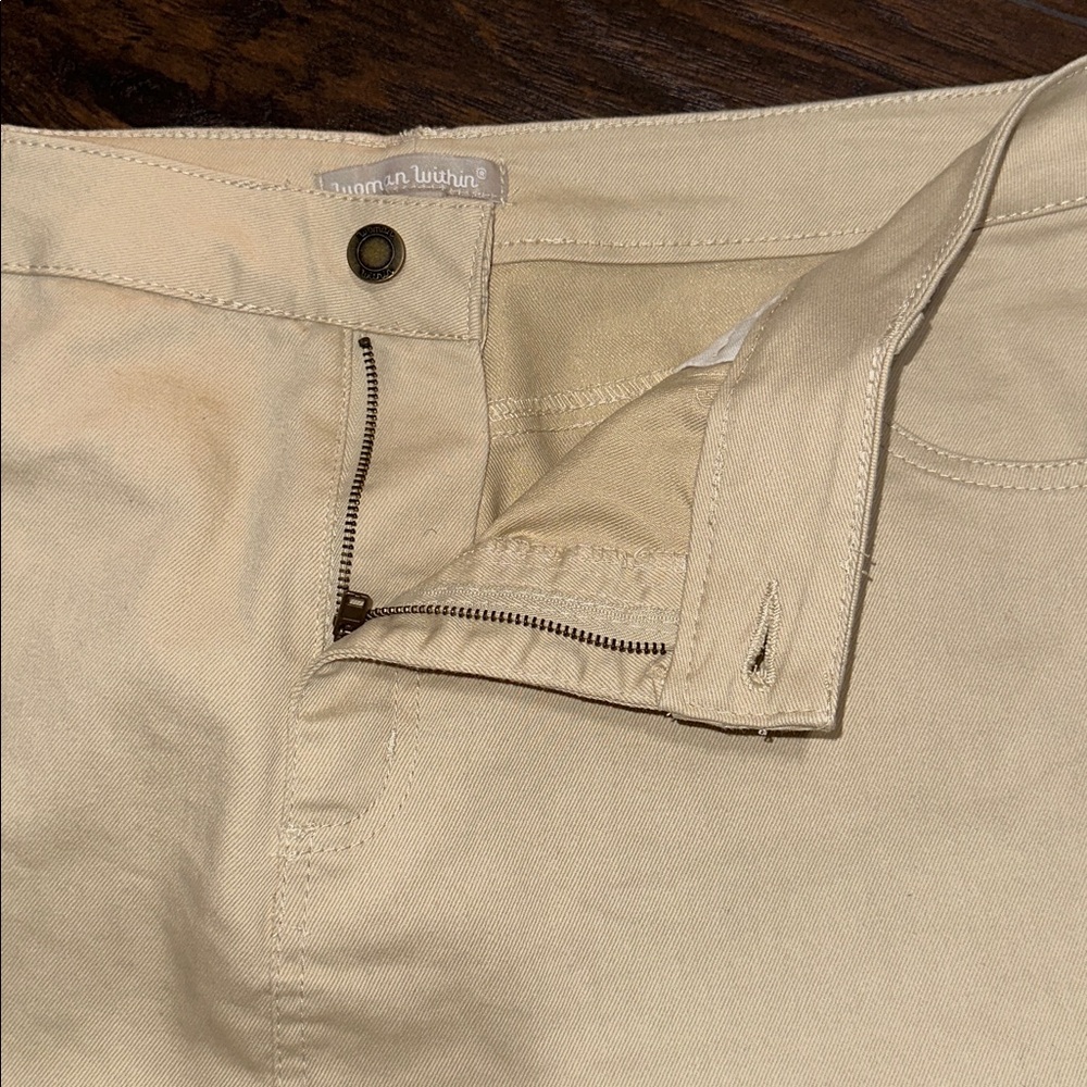 Classic Women's Stretchy Light Khaki Jean Pencil Midi Skirt 16W - Picture 8 of 8